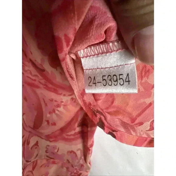 Vintage Ann Taylor sheer Pink Long sleeve silk button-up blouse size 8 - Picture 7 of 12
